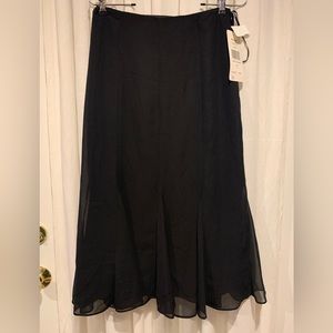 Black crepe lightweight flared skirt new